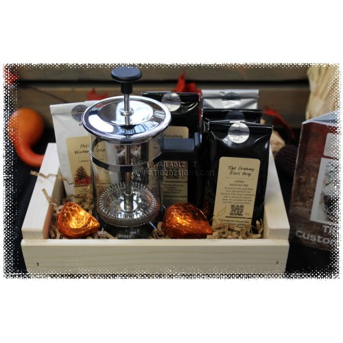 Dimbula Stainless Steel 2c Tea Press and Luxury Tea Gift Basket